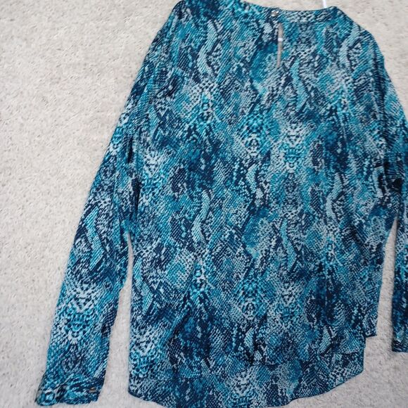 Jones New York Womens 22W Snake Reptile Print Button Blouse Top Streach - Picture 16 of 16